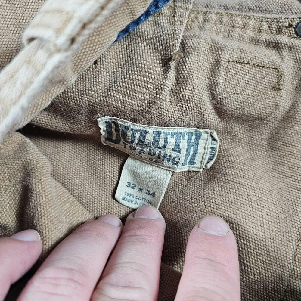 Duluth Trading Cargo Pants Mens 30x31 Khaki Duck Canvas Work Utility Military